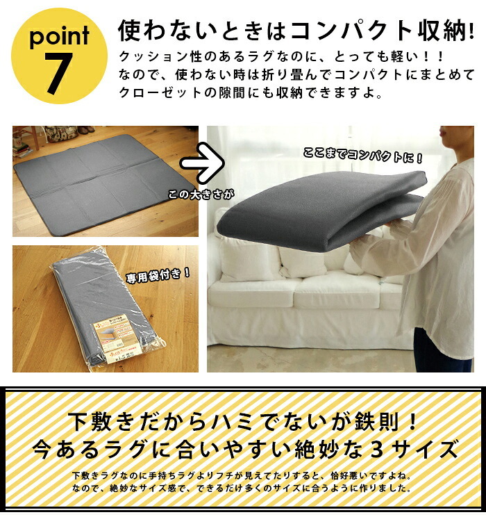 ラグ 下敷きラグ 厚手 防音 2畳 約170×170cm シンプル ラグマット カーペット ラグカーペット おしゃれ 床暖房対応 春 夏 秋 冬 オールシーズン ウレタン リビング マット ダイニング ラグ 床 ホットカーペット対応 極厚 保温 グレー