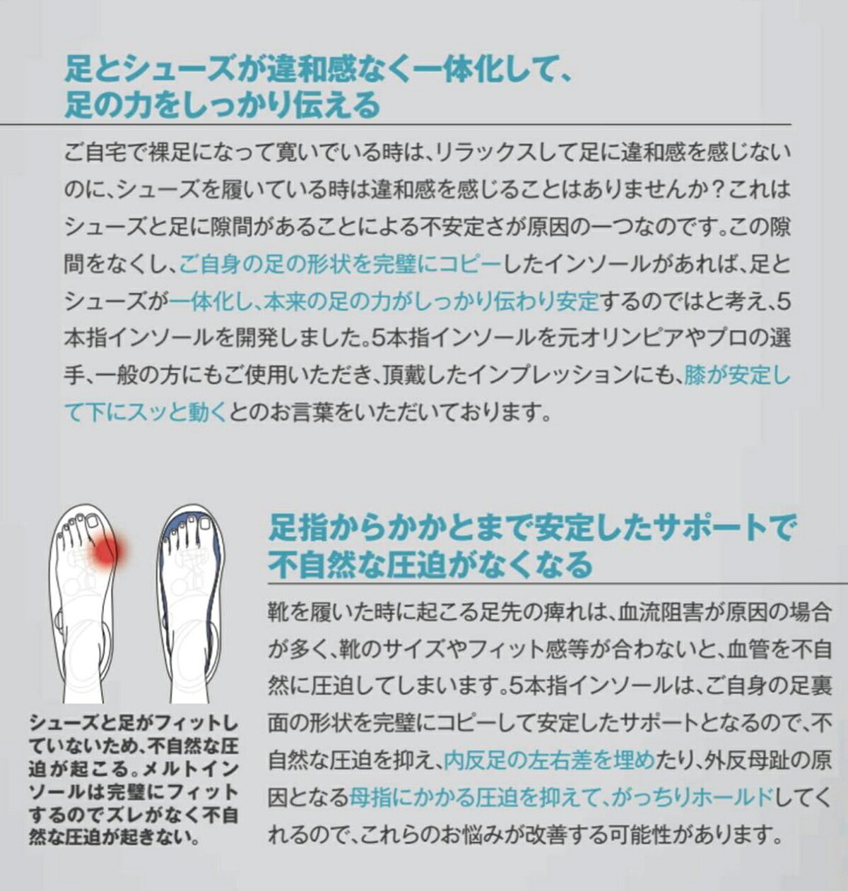 【日本製】reve 5本指インソール【フリージャンル】シューズと足を完全にフィットする湯煎ダブルフィット成形施行インソール 特許取得 抗菌加工 女性用ヒールからゴルフ用シューズまで ウォーキング ランニング スポーツ