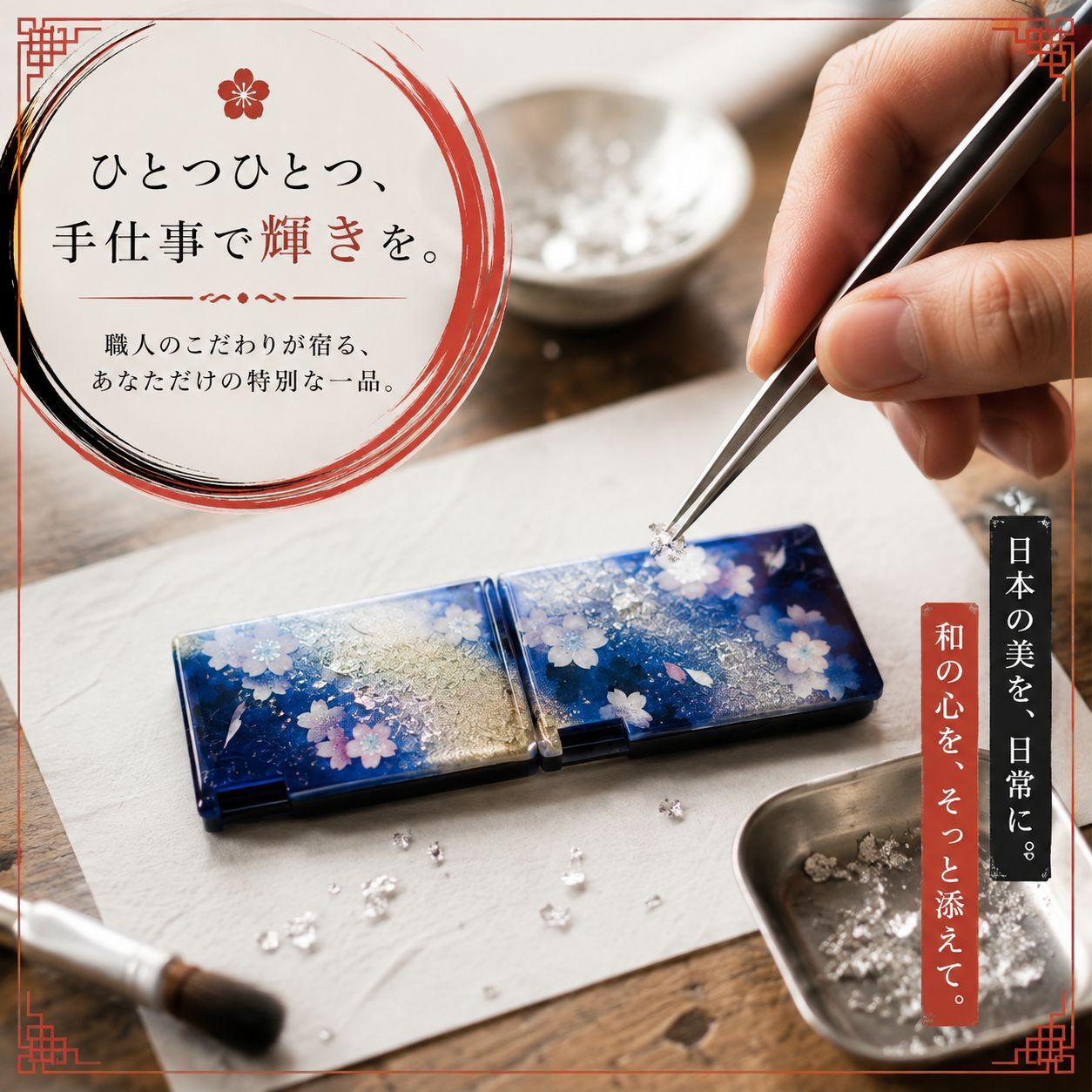 匠の技！和柄ペアMINTIAケース「蹴」ミンティア フリスク 名入れ 職人 手作り ハンドメイド 送料無料 伝統工芸 桜 和モダン 和風 和雑貨 ギフト プレゼント