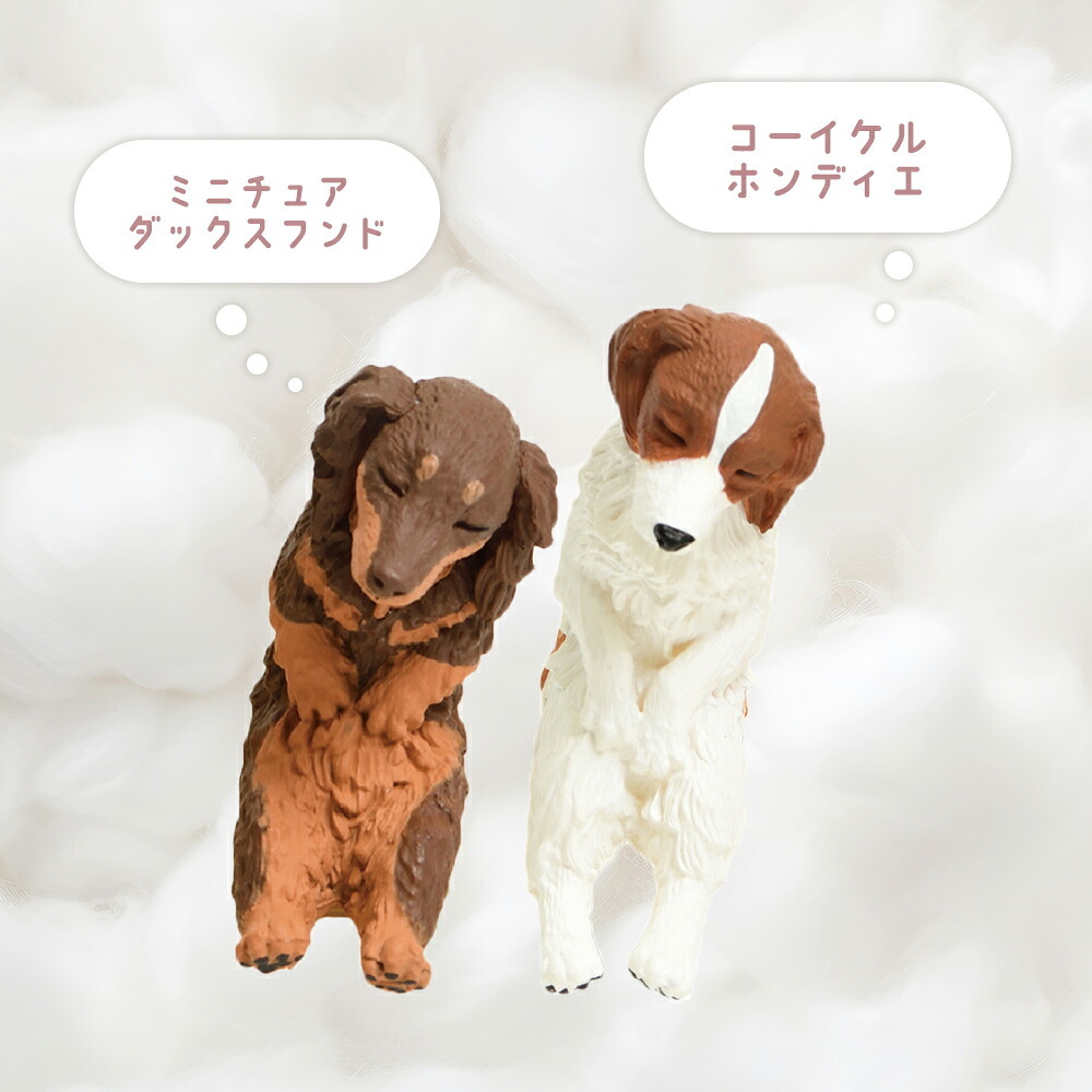 【5種類セット】 ガチャ ガチャガチャ コンプリート 中身 フィギュア おもちゃ かわいい [ いっしょにねんね わんこ ] 犬 イヌ トイプードル ミニチュアダックスフンド コーイケルホンディエ 柴犬 しばいぬ セントバーナード