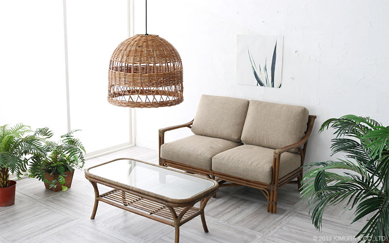 照明 ライト ペンダント ランプシェード ラタン 籐 レイヤーデザイン 1灯 口金E26 60W LED対応 約 W 45 × D H 35 cm 器具 天井 アジアンランプ シーリ
