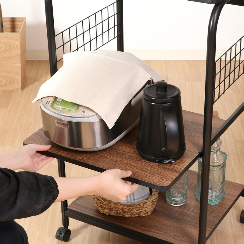 レンジワゴン FBC-03-2 WH/NA ホワイト/ナチュラル 1色展開 キッチンワゴン レンジ台 収納 キャスター付き 省スペース おしゃれ シンプル 新生活 家具 インテリア 不二貿易