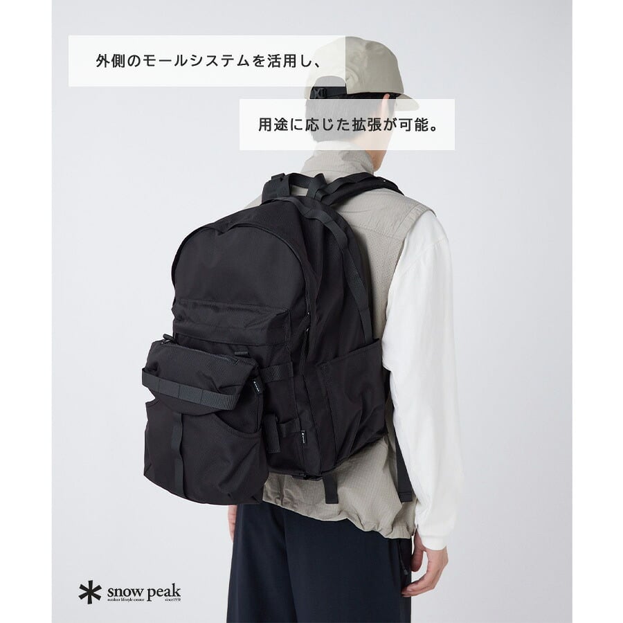 snowpeak Recycled Cordura Backpack リュック 大容量 リュックサック 通勤 通学 普段使い シンプル レディース メンズ ギフト プレゼント ブラック bb26su001