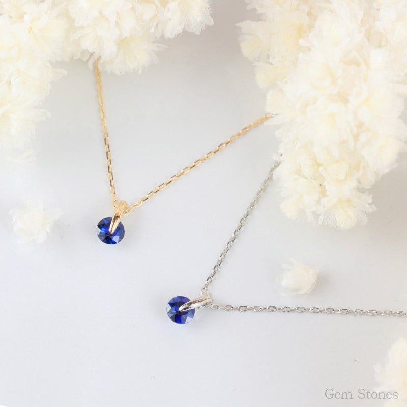 ブルー サファイア プチ ネックレス プラチナ 18金 一粒 一石 シンプル ペンダント レディース プチネックレス K18 Pt900 記念日 誕生石 9月 ブルーサファイア  プレゼント petit
