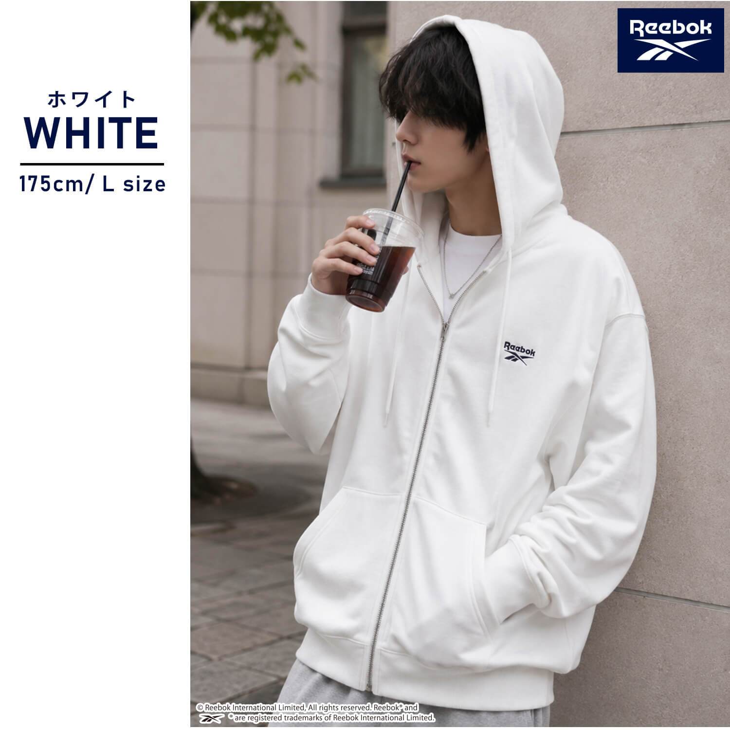 Reebok リーボック ジップパーカー メンズ レディース rm-6105 スウェットパーカー フルジップ 長袖 フーディー 裏起毛 暖かい ロゴ 刺繍 ビッグシルエット オーバーサイズ 羽織り スポーティ カジュアル M L LL 2026FW Karlas 別注