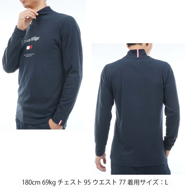 トミーヒルフィガー ゴルフ メンズ トミーフラッグ 長袖ハイネックシャツ TOMMY HILFIGER THMA682 2026年秋冬モデル お誕生日祝い お祝い 記念品 お父さん 父の日 彼氏 男性 30代 40代 50代 60代  還暦祝い 敬老の日 人気プレゼント プレゼント