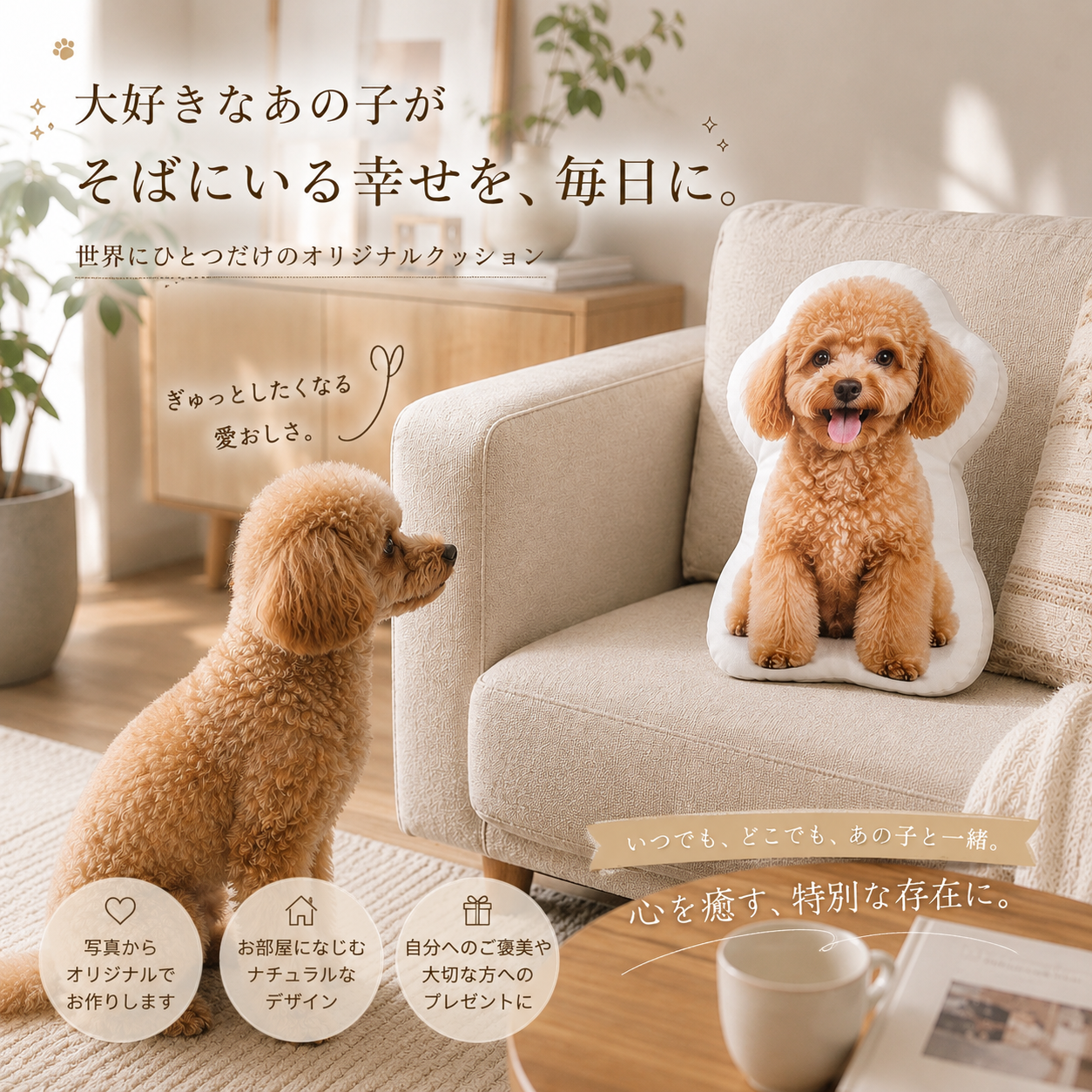 オリジナルクッション 写真入りクッション ペットクッション 犬 猫 愛犬 愛猫 うちの子グッズ オーダーメイド 名入れ クッションカバー 写真プリント メモリアルグッズ 誕生日プレゼント 母の日 父の日 敬老の日 ギフト 記念日 お祝い 贈り物 子ども 孫 推し活 オリジナル雑貨 インテリア雑貨 ソファクッション おしゃれ ペットロス 思い出 記念品 プレゼント 友達 彼氏 彼女 犬好き 猫好き