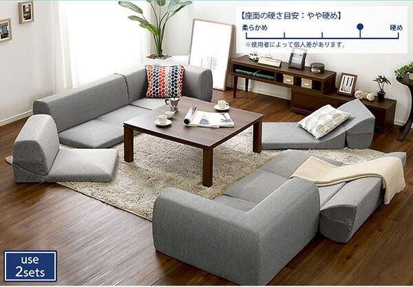 ソファベッド コーナーフロアソファ ロータイプ ファブリック 3人掛け 5色 同色2セット Linaria-リナリア- インテリア 寝具 sofa ソファー ソファーベッド ローソファ リクライニング ウレタンフォーム リビングソファ 家具 ポリエステル 新生活