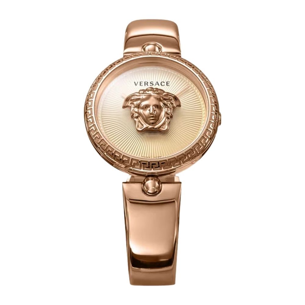 ヴェルサーチェ 腕時計 レディース ピンクゴールド 34mm VERSACE PALAZZO パラッツォ 立体メデューサ スイス製 レディース腕時計 高級 ブランド おしゃれ かわいい プレゼント ギフト 成人 卒業 入学