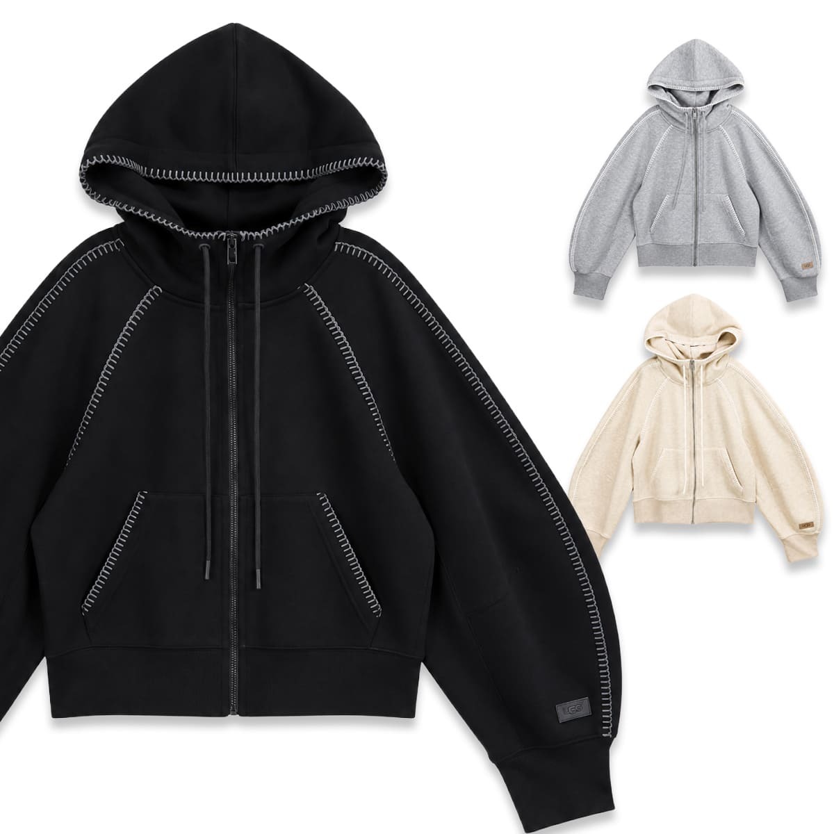 UGG アグ パーカー レディース 1180556 CLASSIC FULL-ZIP HOODIE クラシック フルジップ フーディー ジップアップ スウェット 長袖 裏起毛 リラックスフィット ブラック グレーヘザー サンドヘザー 黒 グレー ベージュ XS S M