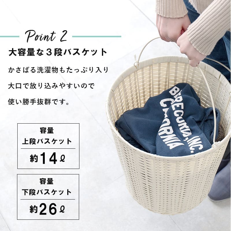 ラック ランドリー 3段 幅36.5cm カゴ 洗濯かご 4個つき 洗濯機 収納 おしゃれ スリム 縦型 洗濯機収納 ランドリー収納 ホワイト グレー 収納棚 洗濯物 洗面所 脱衣所 新生活