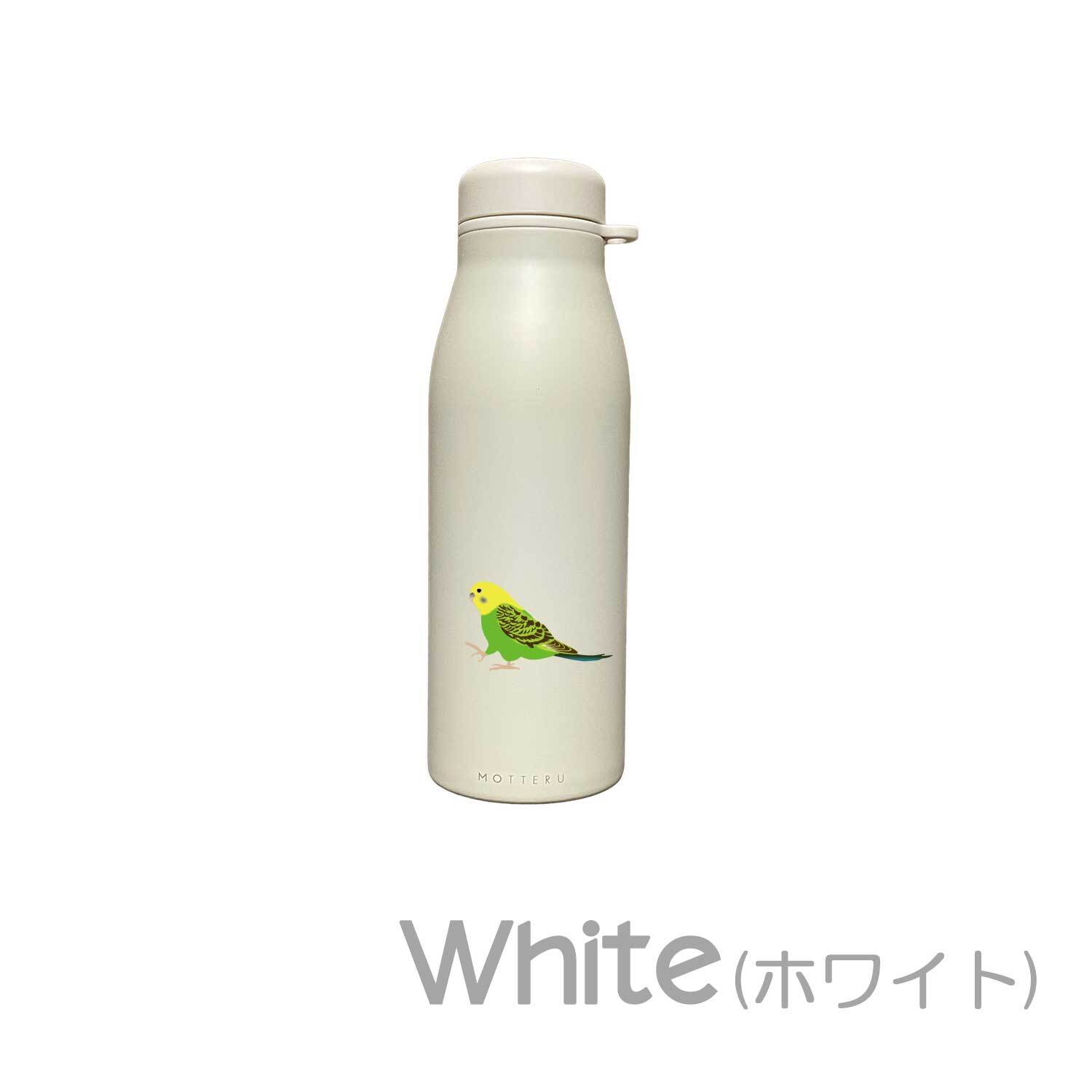 セキセイインコ ショルダー ステンレスボトル 500ml 保温 保冷 ステンレス 真空 断熱 二重構造 水筒 マイボトル カラビナ ベルト ストラップ オリジナル インコ 鳥 小鳥 ペット
