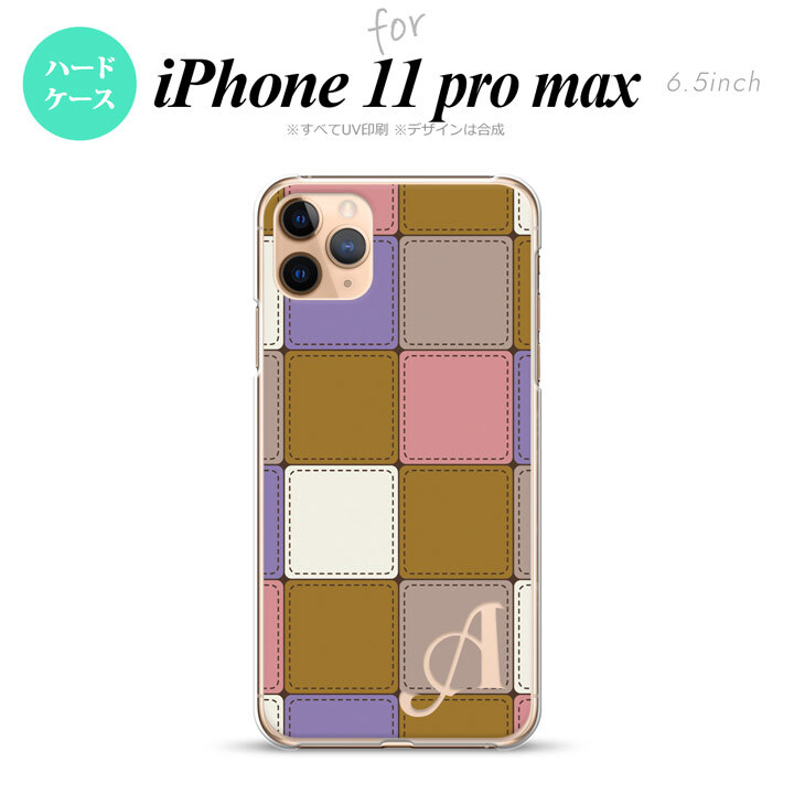 iPhone11ProMax iPhone11pro max スマホケース ハードケース パッチワーク ミックスC ベージュ +アルファベット メンズ レディース nk-i11pm-1673i