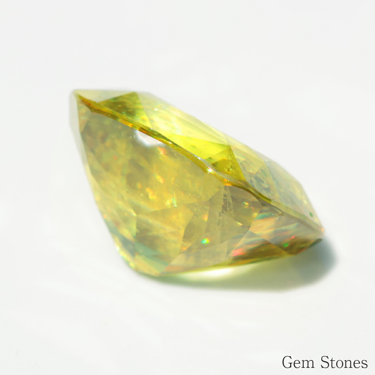 スフェーン 5.164ct 高品質 ルース 宝石 裸石 大粒 イエロー グリーン ジュエリー オリジナル 制作 コレクション 記念 お守り 誕生日 プレゼント