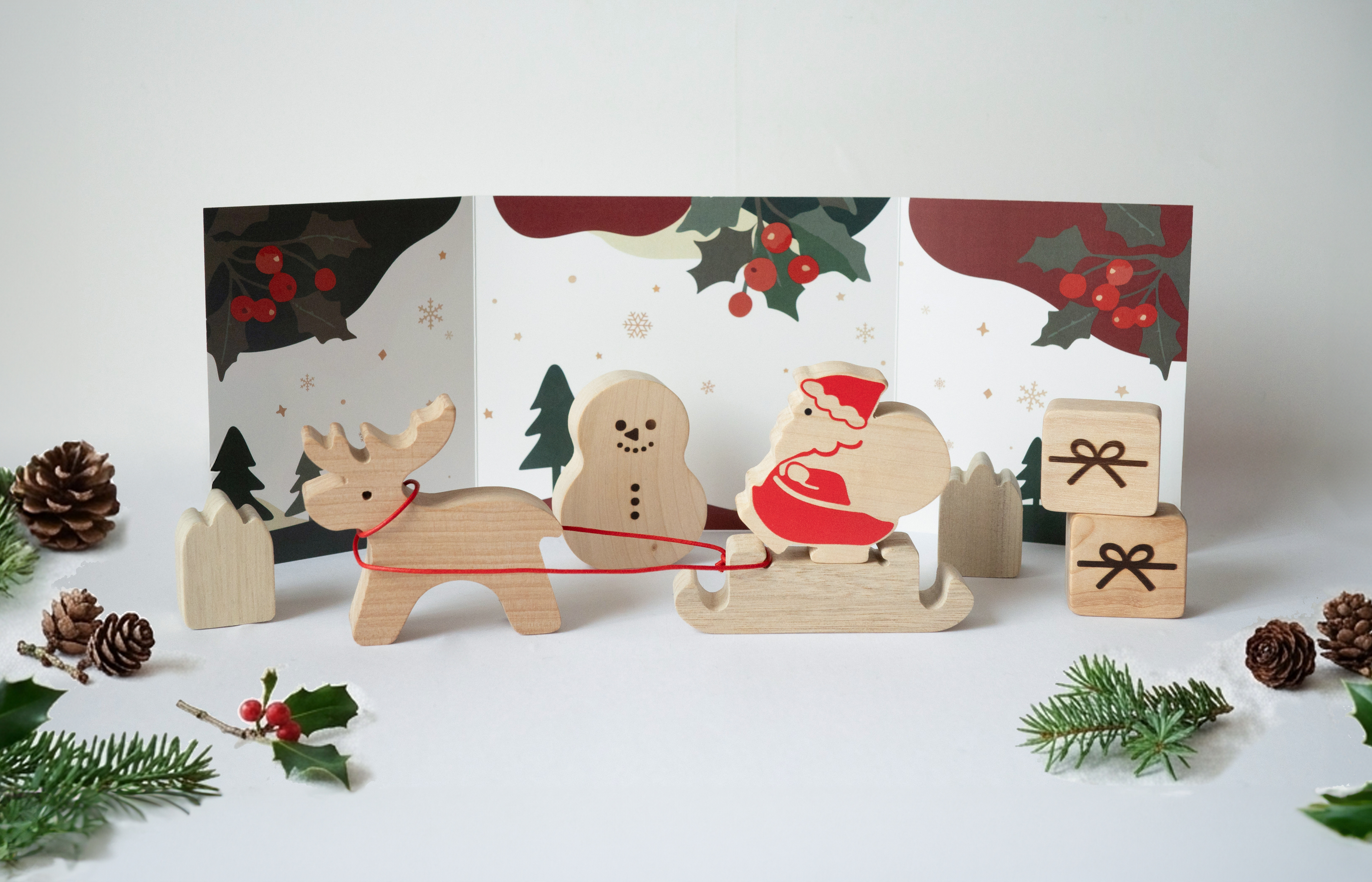 2026年10月発売　限定生産品　冬めぐりの積木　つみき からくり オークビレッジ　oakvillage
