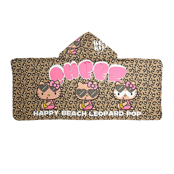 サンリオ 日焼けキティ 冷感タオルポンチョ ブラウン/レオパード プール用品 Sanrio