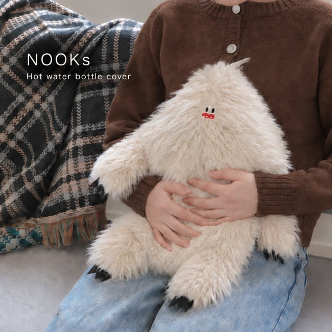 NOOKs ヌークス YETI イエティ湯たんぽカバー ワイルド[かわいい 湯たんぽ カバー おしゃれ ふわふわ もこもこ カバーのみ 袋 ケース 抱っこ ぬいぐるみ エコ 節電 冷え対策 寒さ対策 防寒グッズ 温活 防寒 インテリア 雑貨] 即納
