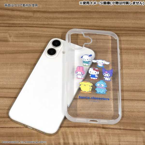 iPhone16 Plus ケース サンリオ IIIIfit Clear ミックス 耐衝撃 スマホケース ハイブリッド カバー かわいい キャラクター グッズ 衝撃吸収 ストラップホール付き アイフォン16プラス サンリオ正規ライセンス品