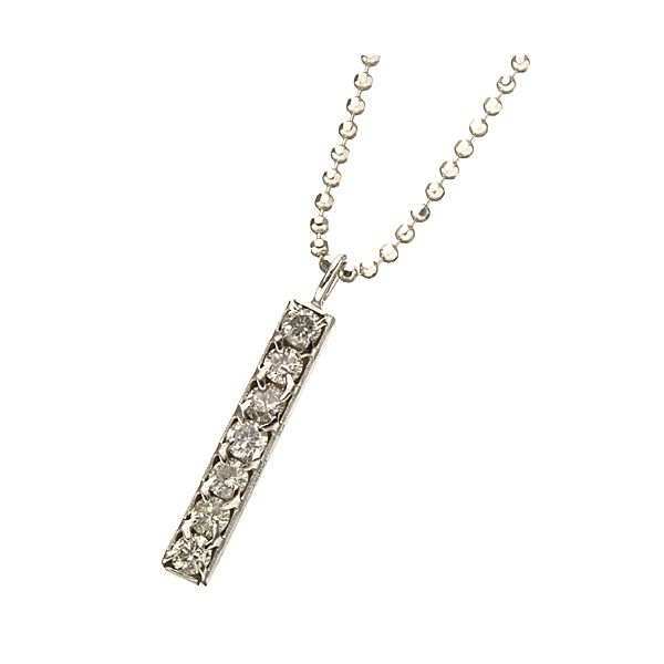 ダイヤモンド ネックレス プラチナ900 ペンダント 0.2ct 7粒 ダイヤ Iライン 華奢 レディース ジュエリー アクセサリー シンプル 上品 プレゼント ギフト 記念日 誕生日 贈り物