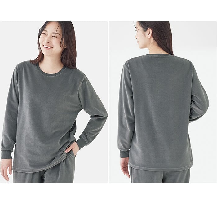 リカバリーウェア レディース トップス 通販 ベロアルームウェア リカバリーケア リカバリーウエア パジャマ ルームウェア ルームウエア 室内着 婦人服 おしゃれ かわいい 秋冬用 秋用 冬用 普段着 シンプル 無地