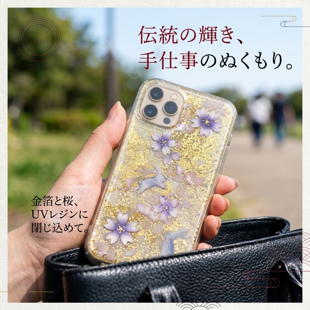 【全機種対応】スマホケース『美』名入れ 送料無料 和柄 和風 桜 職人 伝統工芸 ハンドメイド ハードケース 手帳型 iPhone 17 Xperia AQUOS Android 各機種対応