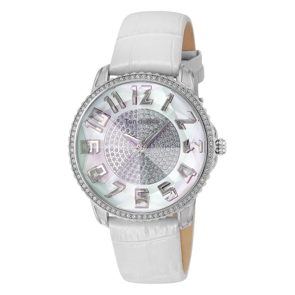 テンデンス 腕時計 レディース トゥインクル ホワイト 41mm キラキラ クリスタル レザー 白 TENDENCE Twinkle クオーツ 5気圧防水 プレゼント ギフト 成人 卒業 入学
