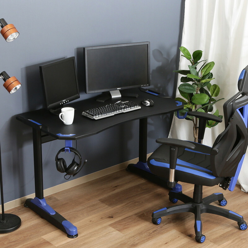 GAMING DESK XeNO(ゼノ)イージー01 FULL ブラック・ブルー 2色展開 デスク パソコンデスク ワークデスク 在宅ワーク おしゃれ シンプル 新生活 家具 インテリア 不二貿易