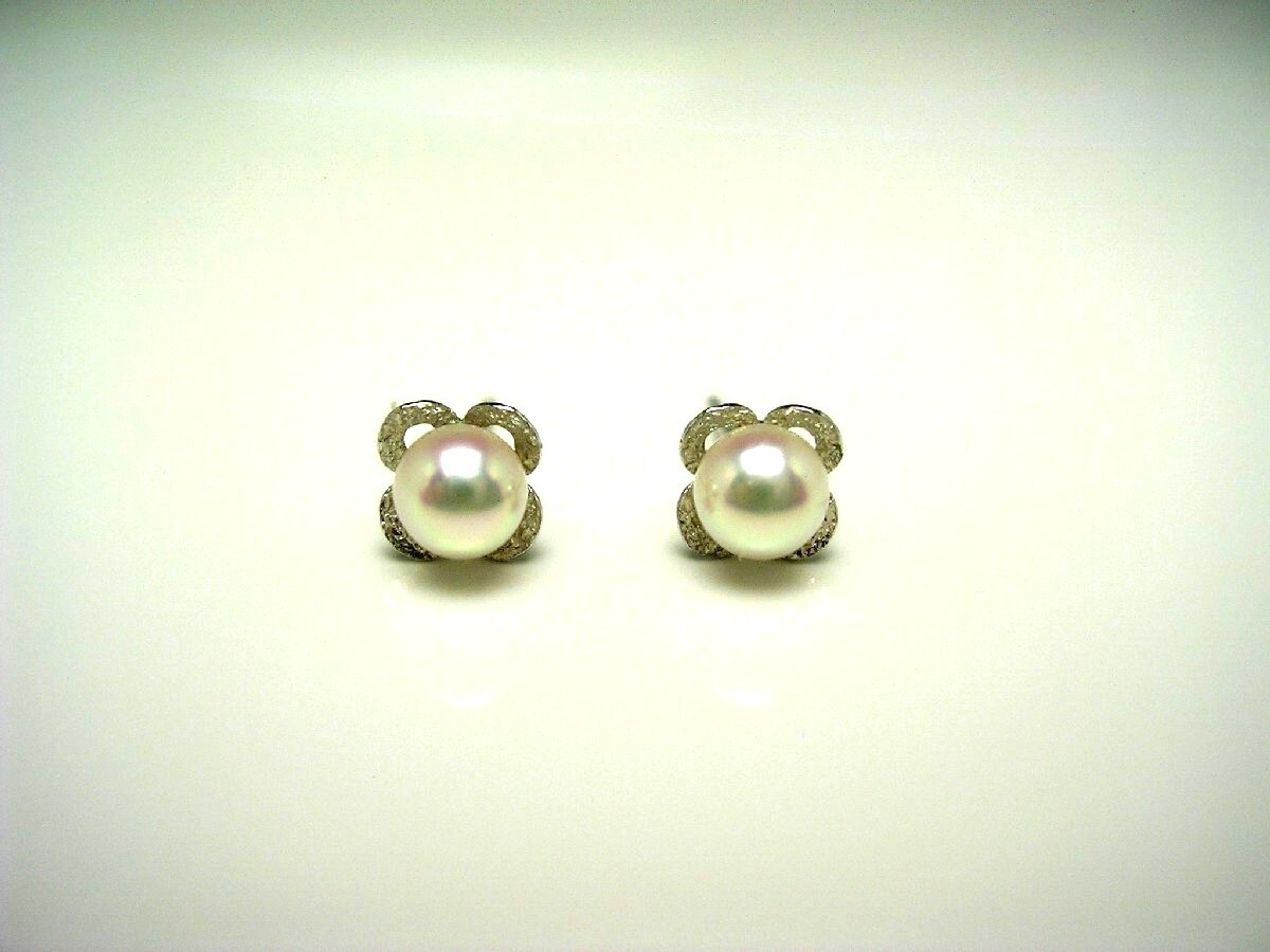 真珠 ピアス パール アコヤ真珠 スタッド 4.0-4.5mm ホワイトピンク 