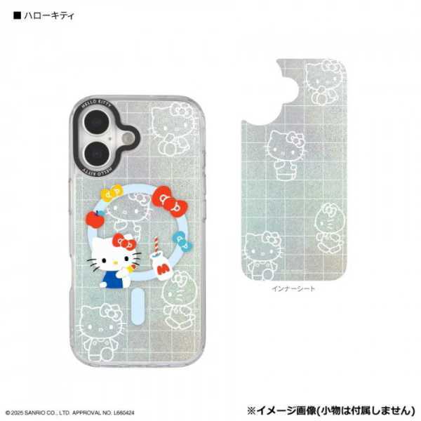 iPhone17 ケース ハローキティ MagSafe 対応 カバー サンリオ キャラクター 耐衝撃 TPU クリア インナーシート付 ストラップホール付 おしゃれ かわいい スマホケース サンリオ正規ライセンス品
