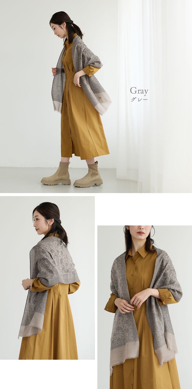ストール レディース カシミヤ 100% マフラー Filomo ジャガード織り ペイズリー柄 薄手 シアージャガード コンパクトサイス ブランド フィローモ カシミヤストール 軽量 上質 ギフト プレゼント B7 (02000353r)