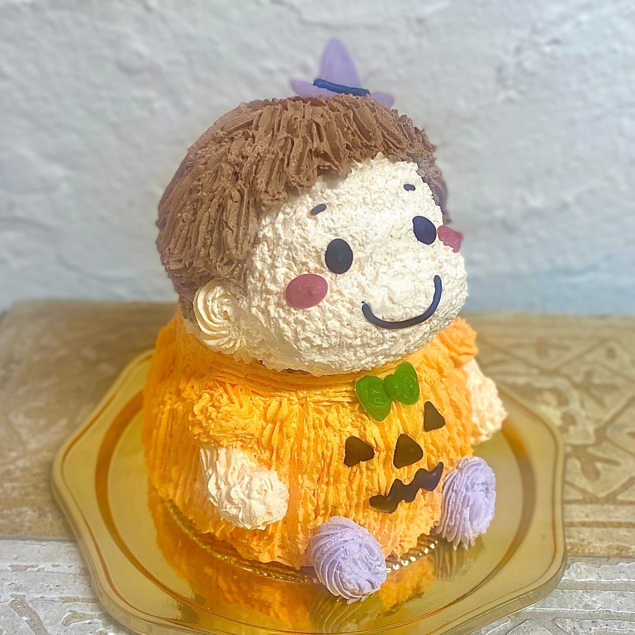 ハロウィンかぼちゃの男の子の立体ケーキ 誕生日 可愛い ケーキ 立体 動物 男の子  子供 人気 プレゼント ハロウィン　10月