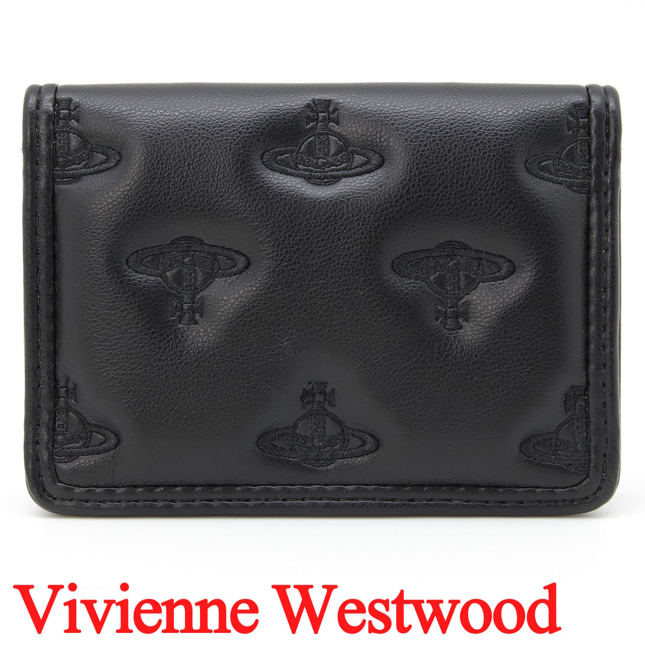 ヴィヴィアンウエストウッド カードケース カードホルダー レディース メンズ 男女兼用 パスケース Vivienne Westwood ヴィヴィアン マルチオーブ型押し ブラック VW4300 (54020012W-S002K-N201) 【2026年秋冬モデル】 【ラッピング無料 誕生日 お祝い プレゼント ギフト 贈り物】