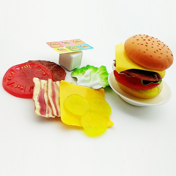 おもちゃ おままごと ハンバーガーセット 食材 プラスチック キッチン 組み合わせ遊び ごっこ遊び 指先遊び 子供 知育おもちゃ 男の子 女の子 6歳 誕生日 プレゼント ギフト 入園祝い
