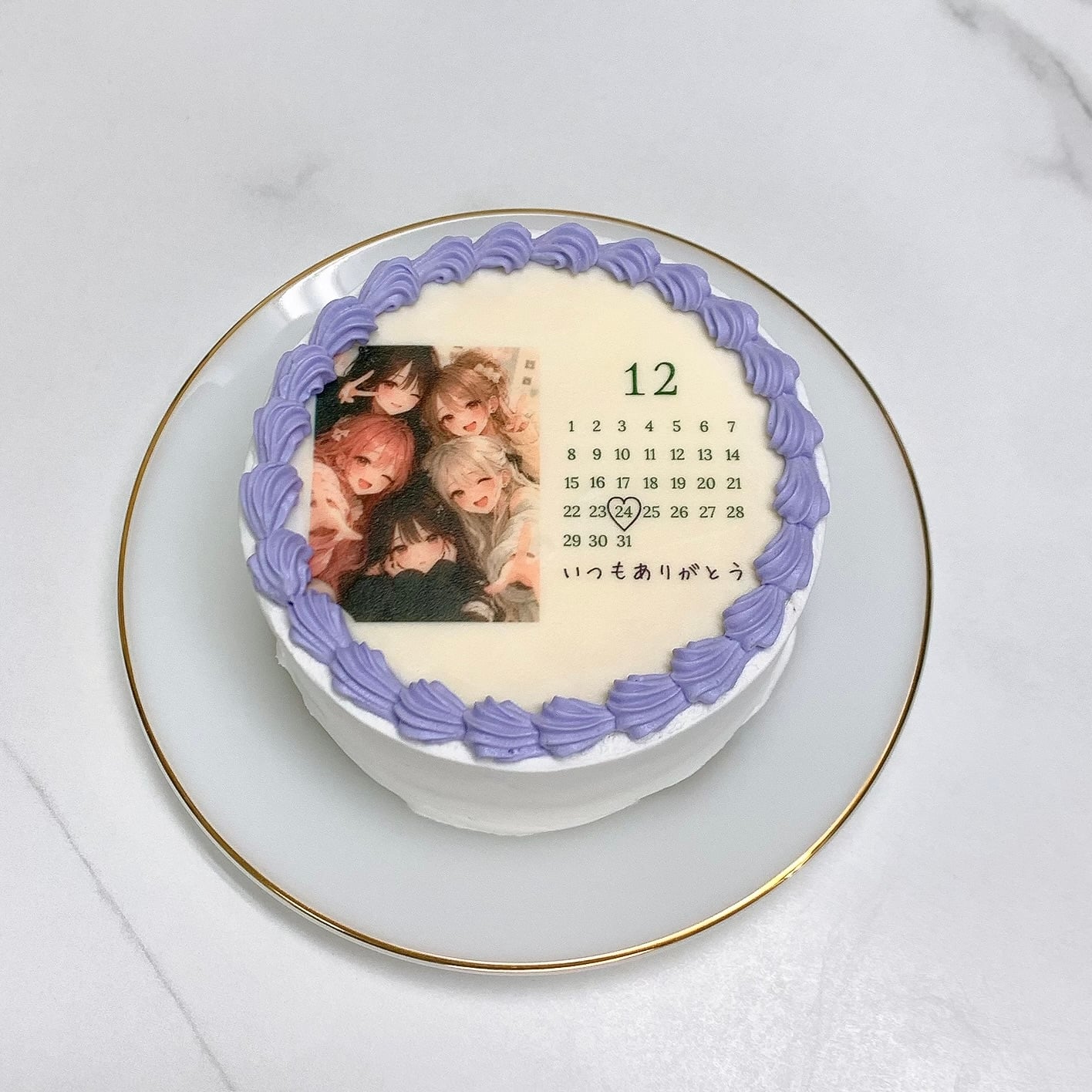 【選べる9色】お好みの写真で作るカレンダーケーキ【写真ケーキ】【プリントケーキ】【オーダーケーキ】【宅配】【記念日に】3号4号5号6号