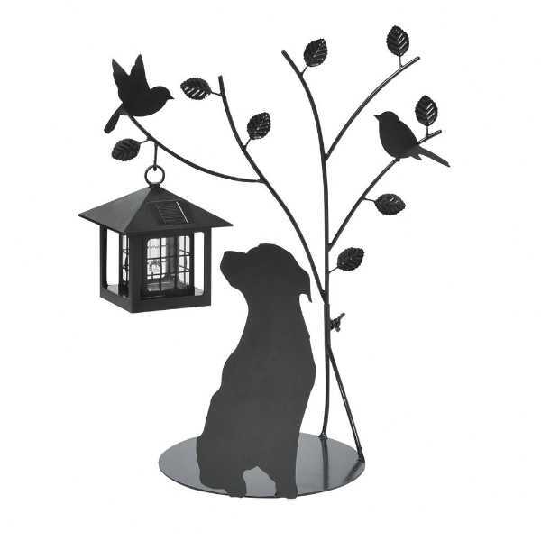 シルエットソーラー ライト Tree＆Dog 庭 ガーデンライト 屋外 防雨 おしゃれ 玄関 エントランス ソーラーライト LED ガーデニング オブジェ 置物 飾り 太陽光発電 北欧風 セトクラフト