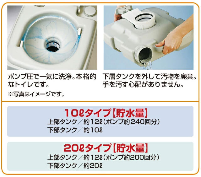 ポータブルトイレ 水洗トイレ 20 L タイプ 簡易トイレ 防災用品 本格派　送料無料