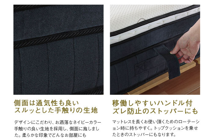 マットレスのみ 3層式 低反発 ピロートップ ポケットコイルマットレス ワンランク上の寝心地 アンサンブルメモリーフォームマットレス 低反発ウレタン ポケットコイル セパレート式 セミダブル クイーンサイズ 厚み27cm オーガニックコットン 極厚 綿