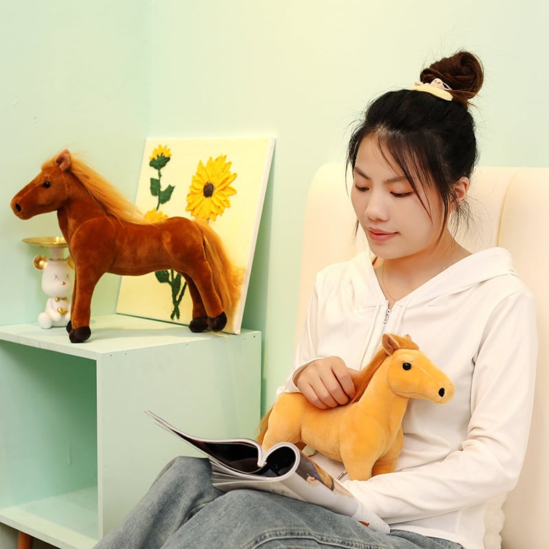 馬 ぬいぐるみ リアル 動物 アニマル ふわふわ かわいい 置物 インテリア 子供 おもちゃ ごっこ遊び 誕生日 プレゼント ギフト 癒し