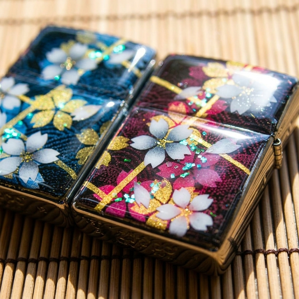 職人の手作り！和柄ペアzippo『帆』名入れ 送料無料 和風 桜 工芸 ハンドメイド ジッポ ライター 喫煙具 電子タバコ アイコス イルマ ギフト プレゼント
