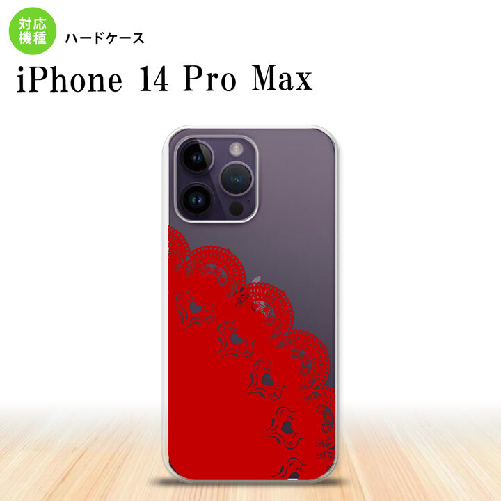iPhone14 ProMax iPhone14 Pro Max スマホケース 背面ケース ハードケース レース A 赤 2022年 9月発売 nk-i14pm-723