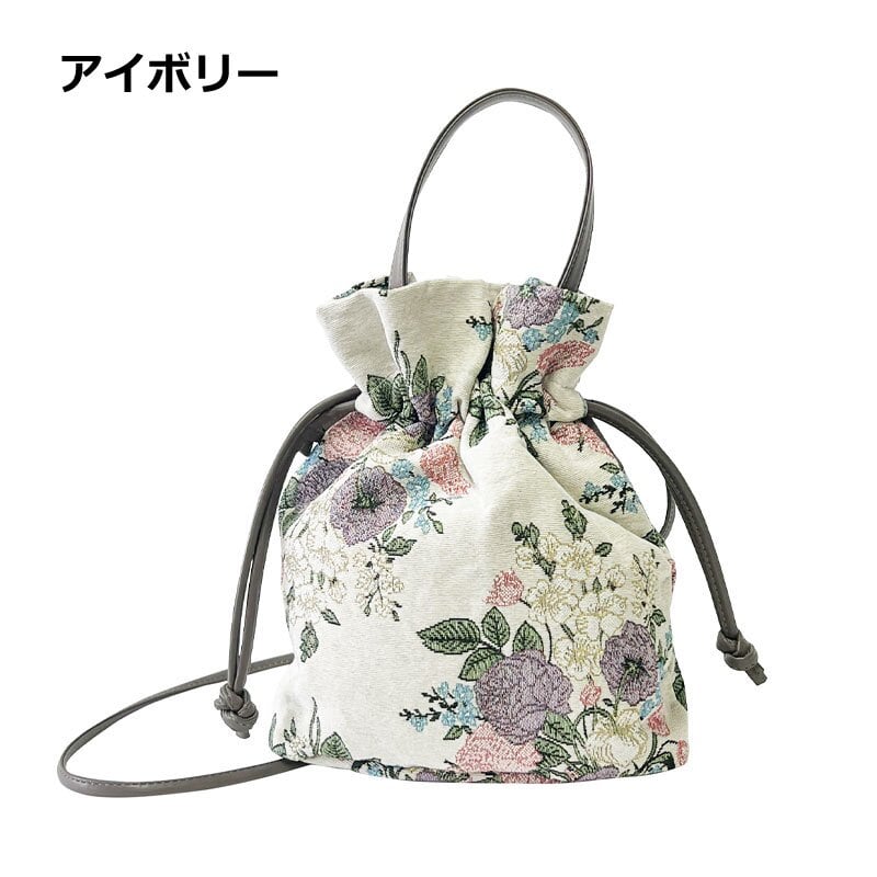 バッグ ショルダーバッグ スマホショルダー ポシェット 3way 巾着ポシェット ジャガード織 サコッシュ スマホポシェット ショルダー かわいい 高級感 ポーチ 巾着 おしゃれ 花柄 可愛い 大人 子供 nicott ハンドバッグ トートバッグ