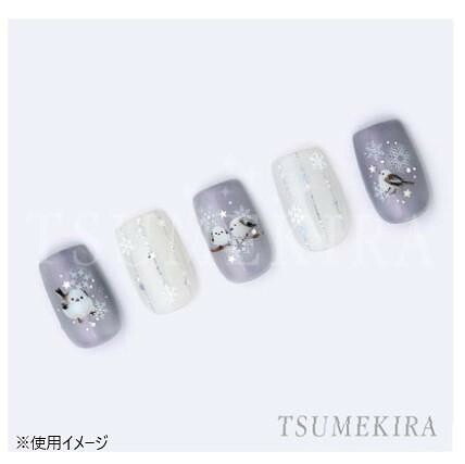 ツメキラ TSUMEKIRA ネイルシール シマエナガのしまちゃんえなちゃん NN-SAK-009 Sakiプロデュース 雪の妖精 鳥 小鳥 動物 かわいい 冬ネイル セルフネイル ジェルネイル 貼るだけ デコシール ネイルアート