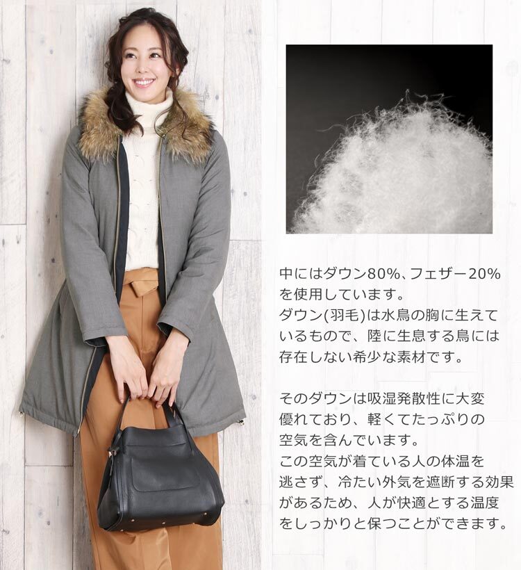 リバーシブル ダウンコート ラクーン ファー付き レディース 冬 M/L/2L 大きいサイズ 上品 高級感 母 女性 30代 40代 50代 60代 ミセス ギフト プレゼント 6F (02000195r)