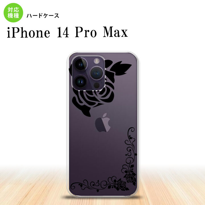 iPhone14 ProMax iPhone14 Pro Max スマホケース 背面ケース ハードケース バラ A クリア 黒 2022年 9月発売 nk-i14pm-1065