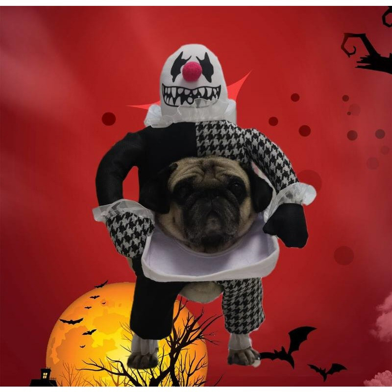 ペット コスプレ 衣装 ピエロ 着ぐるみ 犬用 立体 変身ウェア ホラー 面白い かわいい 仮装 なりきり 写真撮影 パーティー ハロウィン 小型犬 中型犬 ギフト