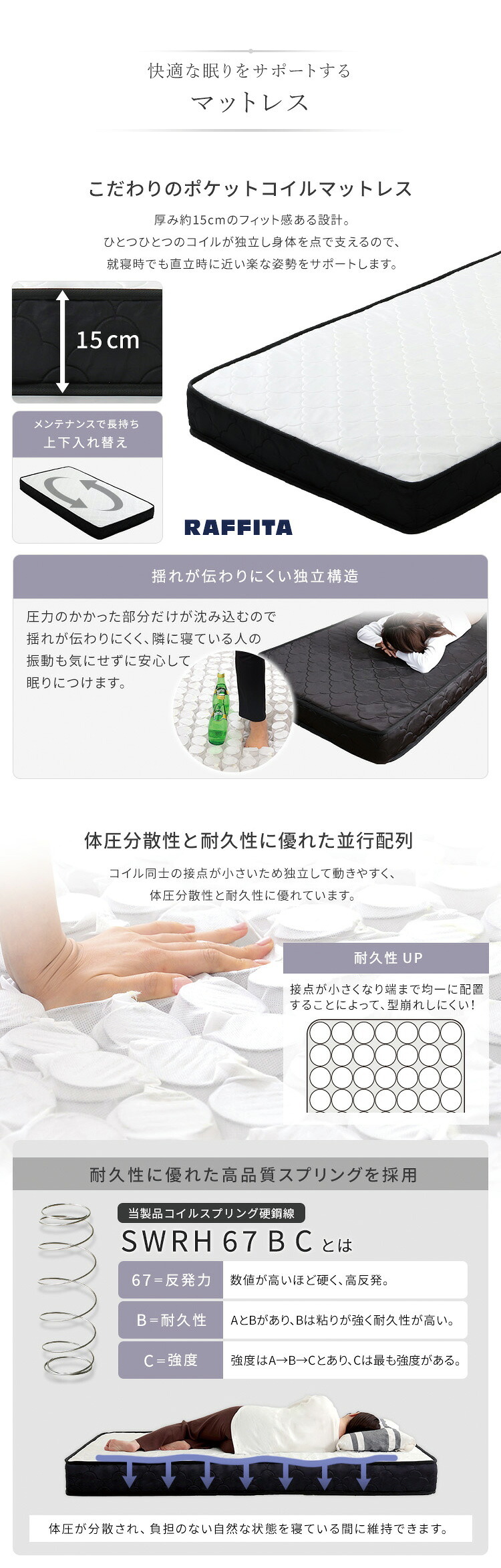 フロアベッド デザインフロア ポケットコイルマットレスセット(セミダブル) ローベッド 低床ベッド ベッドフレーム ロータイプベッド 木製 抗菌 防臭 木製ベッド コンセント2口 マットレス付き 宮棚 タブレット置き 家具 インテリア 新生活 暮らし