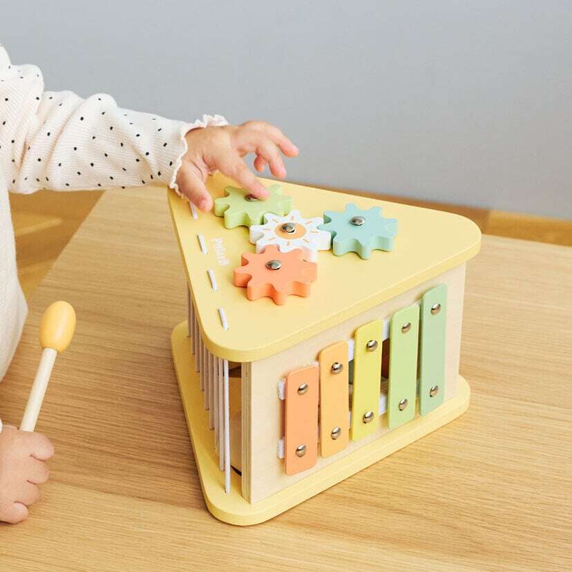 PolarB | バニーシリーズ アクティビティボックス / 5in1 楽器 型はめパズル TYPR44291 ポーラービー ベビー用楽器のおもちゃ ギフト プレゼント 出産祝い