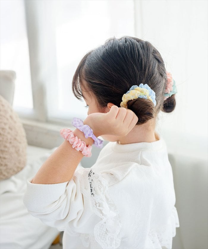 ヘアアクセサリー 通販 ミニシュシュ Rora パステルカラー 髪飾りヘアアクセ ヘアゴムセット キッズ女の子 子供子ども 姉妹お揃い プチギフト 卒園式入学式 フォーマル カジュアル ヘアアレンジ ブレスレット ツインテール
