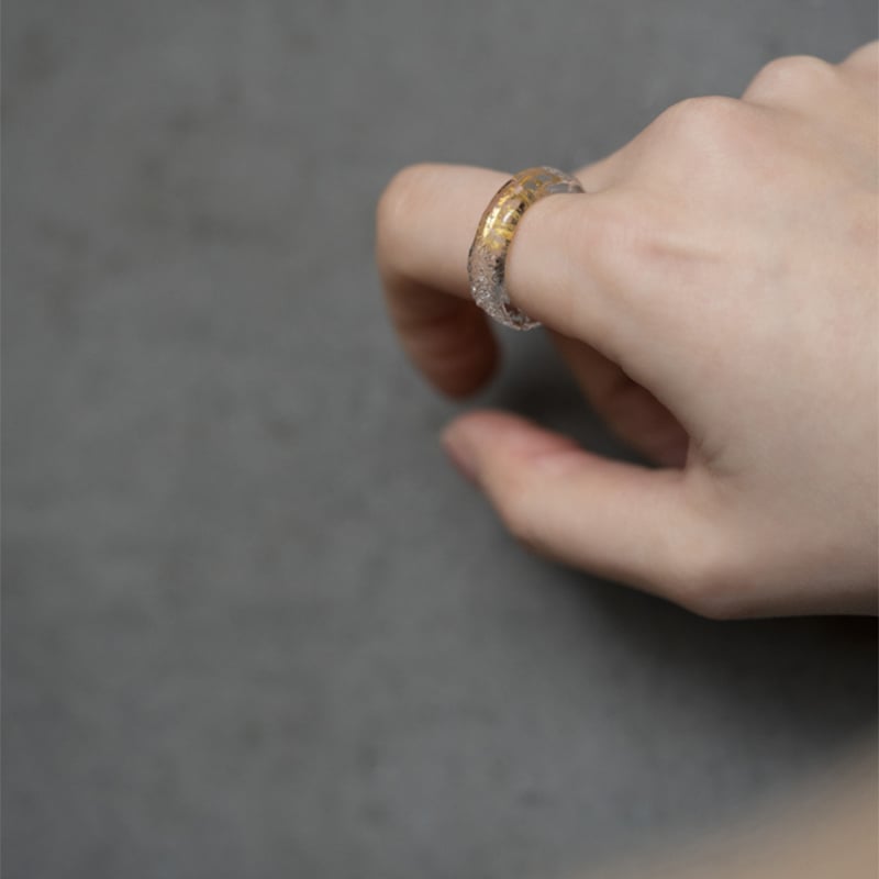 正規販売【HARIO】ハリオ リング スリー 指輪 HAA-THH-001R ガラス ゴールド 金箔 女性 レディース アクセサリー おしゃれ 上品 母の日 カジュアル フォーマル 誕生日 ジュエリー