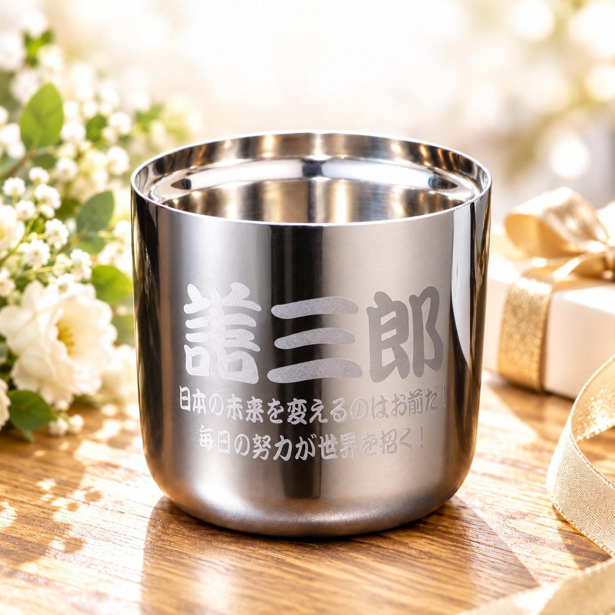 卒業 退職 名入れ ギフト SXX 酒セット サントリー ワールドウイスキー 碧 Ao 350ml & Sinqs 磨き上げタンブラー 真空断熱二重構造 260ml リボン付 ギフトBOX入り / プレゼント ギフト 退職 記念 誕生日 長寿 祝い